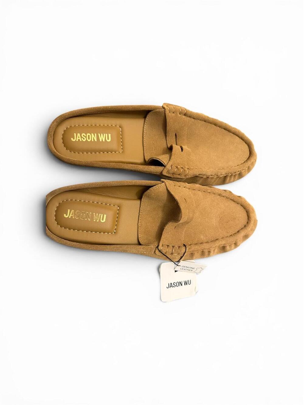 Jason Wu Tan Suede Slip-On Loafers Size 8.5 - Picture 2 of 5